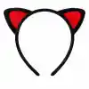 Kırmızı Kedi Kulaklı Sevimli Peluş Taç – Çocuk Parti & Kostüm Tacı