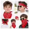 Kırmızı Kovboy Fuları Çocuk Bandana Western Desenli Boyun Fuları