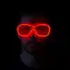 Kırmızı Led Işıklı Parti Gözlüğü - Şerit Gözlük 3 Modlu