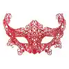 Kırmızı Renk Dantel Örgü İşlemeli Parti Maskesi Model 3