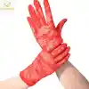 Kırmızı Renk Kısa Dantelli Eldiven
