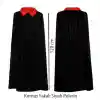 Kırmızı Yakalı Siyah Dracula Pelerin 120 cm