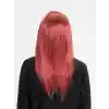 Kızıl Renk Düz Kesim Uzun Parti Peruğu Takma Saç