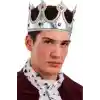 Kral Tacı Gümüş Renk Kumaş Malzeme Yetişkin Boy