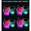 LED Işıklı Eğlence Bardakları - 3 Modlu Renk Değiştiren Bardak 12 Adet