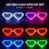 LED Işıklı Kalp Pilli Parti Gözlüğü – 6 Adet / 5 Renk Set