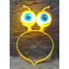 Led Işıklı & Pilli 3 Farklı Modda Yanan Uzaylı Göz Parti Tacı Sarı Renk 18x12 cm