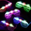 Led Işıklı Pilli Panjur Şekilli Rengarenk Yanıp Sönen Lüks Parti Gözlüğü Karışık 12 Adet NessiWorld