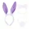 Lila Mor Tavşan Kulak Papyon Kuyruk 3'lü Parti Seti