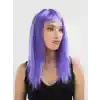 Lila Renk Uzun Düz Parti Peruğu