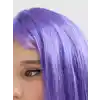 Lila Renk Uzun Düz Parti Peruğu