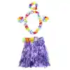 Luau Aloha Hawaii  Kolye Etek Taç ve Bileklik Seti Mor