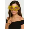 NessiWorld Lüks Taşlı Saplı Maskeli Balo Maskesi Altın Renk 35 cm