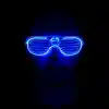 Mavi Led Işıklı Parti Gözlüğü - Neon Glow Şerit Gözlük 3 Modlu