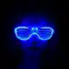 Mavi Led Işıklı Parti Gözlüğü - Neon Glow Şerit Gözlük 3 Modlu