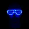 Mavi Led Işıklı Parti Gözlüğü - Şerit Gözlük 3 Modlu