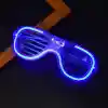 Mavi Led Işıklı Parti Gözlüğü - Şerit Gözlük 3 Modlu