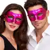 Metalize Parlak Parti Maskesi Pembe Renk 16x7 cm