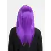 Mor Renk Düz Kesim Uzun Parti Peruğu Takma Saç