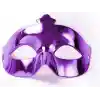 Mor Renk Kostüm Partisi NessiWorld Parlak Balo Maskesi 15x10 cm