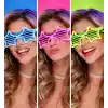 Neon Fosforlu Yıldız Panjur Gözlük 12 Adet – 80’ler 90’lar Parti Stili