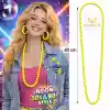 Neon Sarı Boncuk Kolye 80 cm – Retro 80’ler 90’lar Parti Aksesuarı