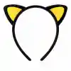 Peluş Kedi Kulak Taç Sarı Siyah – Çocuk Parti Kamp; Kostüm Tacı