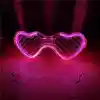 Pembe LED Işıklı Kalp Gözlük – 3 Modlu Parti