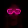 Pembe Led Işıklı Parti Gözlüğü - Şerit Gözlük 3 Modlu