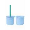 Pipetli Silikon Bardak Seti Mineral Blue / Aqua Green