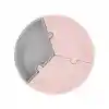  Puzzle Vakum Tabanlı Silikon Tabak Pinky Pink / Powder Grey