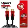 QPORT Q-HDMI153 HDMI KABLO 15MT Ver2.0 ALTIN UÇLU 3D 4K