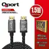 QPORT Q-HDMI211 HDMI KABLO 1.5MT 2.1V 8K ALTIN UÇLU ÖRGÜLÜ