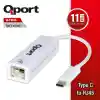 QPORT Q-TR45 TYPE-C TO RJ45 GIGABIT ETHERNET ÇEVİRİCİ ADAPTÖR