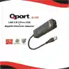 QPORT Q-U3G 10/100/1000 USB3.0 3PORT USB ÇOK+USB ETHERNET