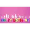 Rengarenk Happy Birthday Yazılabilen Doğum Günü Mumu