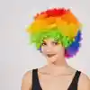 Rengarenk Kıvırcık Afro Bonus Peruk