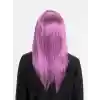 Rose Pembe Renk Düz Kesim Uzun Parti Peruğu Takma Saç