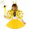 Sarı Renk Arı Kanadı Kostüm Seti (Tütü, Kanat, Taç, Asa)