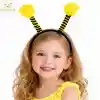 Sarı Siyah Arı Antenli Taç - Çocuk Arı Tacı Mega Ponponlu