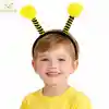 Sarı Siyah Arı Antenli Taç - Çocuk Arı Tacı Mega Ponponlu