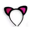 Sevimli Kedi Kulak Pofuduk Kedi Taç Siyah İçi Şeker Fuşya Renk 17x15 cm