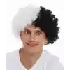 Siyah Beyaz Kıvırcık Afro Bonus Peruk Taraftar Bonus Saç