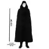 Siyah Kapüşonlu 120 cm Pelerin ve Beyaz Boyanabilir Tam Yüz Maske
