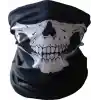 Siyah Renk Dikişsiz Çok Fonksiyonlu Çene Kafatası Yüz Maskesi Baf Buff Bandana Boyunluk Bileklik