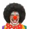 Siyah Renk Kıvırcık Afro Bonus Peruk Saç ve Kırmızı Sünger Burun Seti