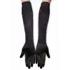 Siyah Renk Likralı Dirseğe Kadar Uzun Kumaş Eldiven 40 cm