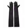 Siyah Renk Likralı Dirseğe Kadar Uzun Kumaş Eldiven 40 cm