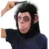 Siyah Saçlı Kafaya Tam Geçmeli Şempanze Maskesi - Maymun Orangutan Goril Maske Et Maske NessiWorld