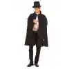 Siyah Sihirbaz Pelerini 120 cm ve Sihirbaz Şapkası 12 cm Yetişkin Boy